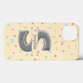 モノグラムパーソナライズされたシルバーイニシャルSあなたの名前 Case-Mate iPhoneケース (裏面 (横))