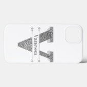 モノグラムパーソナライズされたシルバーイニシャルVあなたの名前 Case-Mate iPhoneケース (裏面 (横))