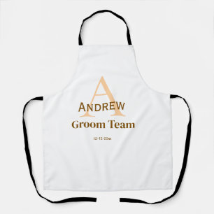 モノグラムパーソナライズされたシンプルグルームチームgroomsmen エプロン