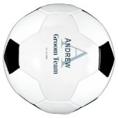 モノグラムパーソナライズされたシンプルグルームチームgroomsmen サッカーボール (回転)