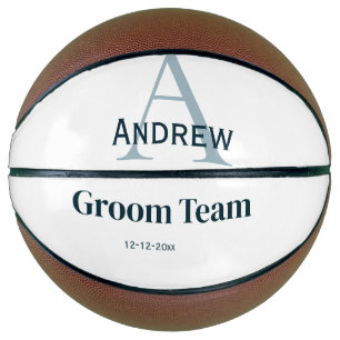 モノグラムパーソナライズされたシンプルグルームチームgroomsmen バスケットボール