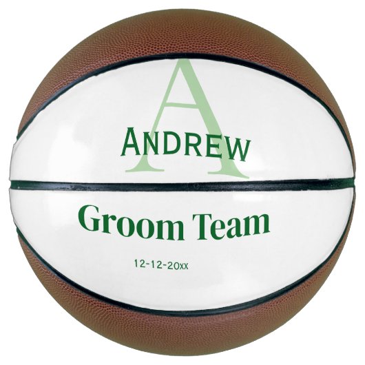 モノグラムパーソナライズされたシンプルグルームチームgroomsmen バスケットボール (正面)
