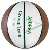 モノグラムパーソナライズされたシンプルグルームチームgroomsmen バスケットボール (縦)