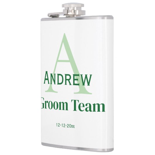 モノグラムパーソナライズされたシンプルグルームチームgroomsmen フラスク (左)