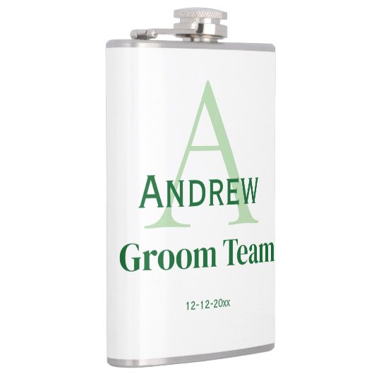 モノグラムパーソナライズされたシンプルグルームチームgroomsmen フラスク (右)