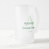 モノグラムパーソナライズされたシンプルグルームチームgroomsmen フロストグラスビールジョッキ (正面右)