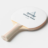 モノグラムパーソナライズされたシンプルグルームチームgroomsmen 卓球ラケット (正面アングル)