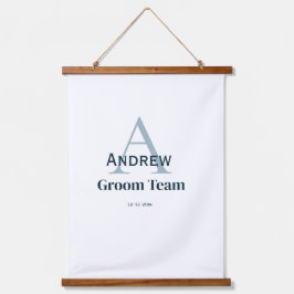 モノグラムパーソナライズされたシンプルグルームチームgroomsmen 吊り下げ型タペストリー
