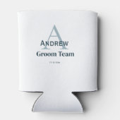 モノグラムパーソナライズされたシンプルグルームチームgroomsmen 缶クーラー (裏面)
