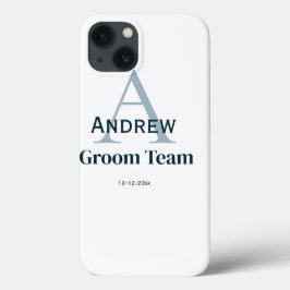 モノグラムパーソナライズされたシンプルグルームチームgroomsmen iPhone 13ケース