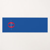 モノグラムパーソナライズされたスクリプト名ブルーホワイトレッド ヨガマット (正面(横))