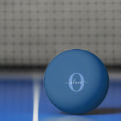 モノグラムパーソナライズされたスクリプト名ブルーホワイト 卓球ボール (ネット)