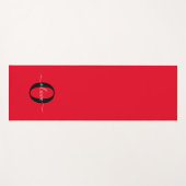 モノグラムパーソナライズされたスクリプト名レッド白黒 ヨガマット (正面(横))