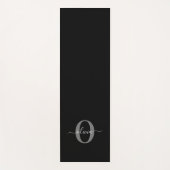 モノグラムパーソナライズされたスクリプト名白黒グレー ヨガマット (正面)