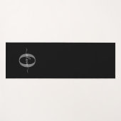 モノグラムパーソナライズされたスクリプト名白黒グレー ヨガマット (正面(横))