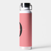 モノグラムパーソナライズされたスクリプト名白黒ピンク ウォーターボトル (背面)
