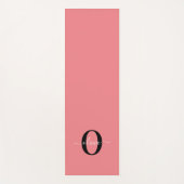 モノグラムパーソナライズされたスクリプト名白黒ピンク ヨガマット (正面)