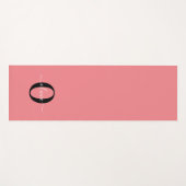 モノグラムパーソナライズされたスクリプト名白黒ピンク ヨガマット (正面(横))