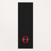 モノグラムパーソナライズされたスクリプト名白黒赤 ヨガマット (正面)