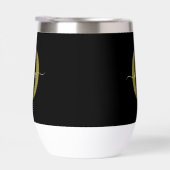 モノグラムパーソナライズされたスクリプト名白黒金ゴールド (右面)