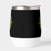 モノグラムパーソナライズされたスクリプト名白黒金ゴールド (左面)