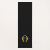 モノグラムパーソナライズされたスクリプト名白黒金ゴールド ヨガマット (正面)