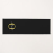 モノグラムパーソナライズされたスクリプト名白黒金ゴールド ヨガマット (正面(横))