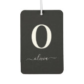 モノグラムパーソナライズされたスクリプト名 カーエアーフレッシュナー (正面)