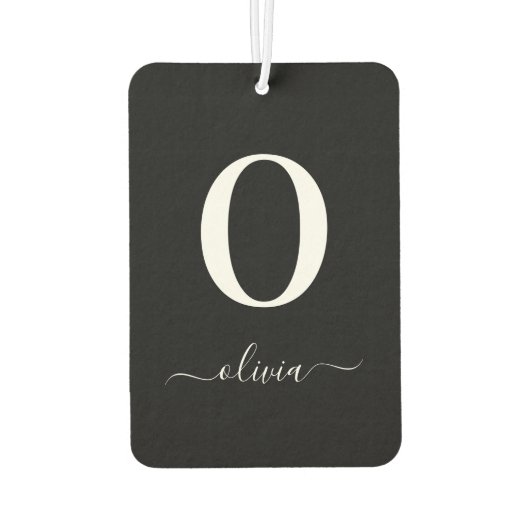 モノグラムパーソナライズされたスクリプト名 カーエアーフレッシュナー (裏面)