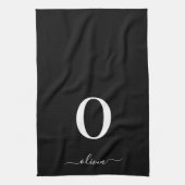 モノグラムパーソナライズされたスクリプト名 キッチンタオル (縦)