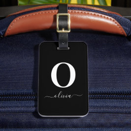 モノグラムパーソナライズされたスクリプト名 ラゲッジタグ