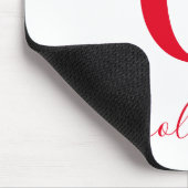 モノグラムパーソナライズされたスクリプト名（白と赤） マウスパッド (コーナー)