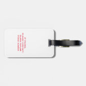 モノグラムパーソナライズされたスクリプト名(白と赤) ラゲッジタグ (裏面横)