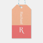 モノグラムパーソナライズされたスタイリッシュネームピーチ ギフトタグ (裏面)