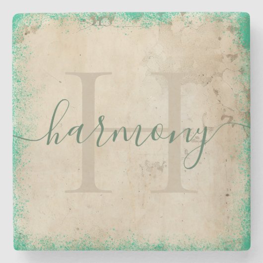 モノグラムパーソナライズされたストーンコースター ストーンコースター (正面)