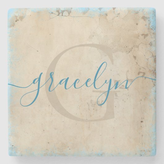 モノグラムパーソナライズされたストーンコースター ストーンコースター (正面)