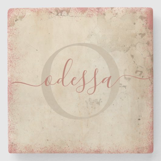 モノグラムパーソナライズされたストーンコースター ストーンコースター (正面)