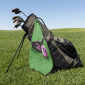 モノグラムパーソナライズされたスファンシークリプトピンクゴルフボール ゴルフタオル