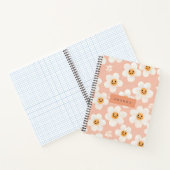 モノグラムパーソナライズされたスマイルデイジーフローラルパターン ノートブック (内部)