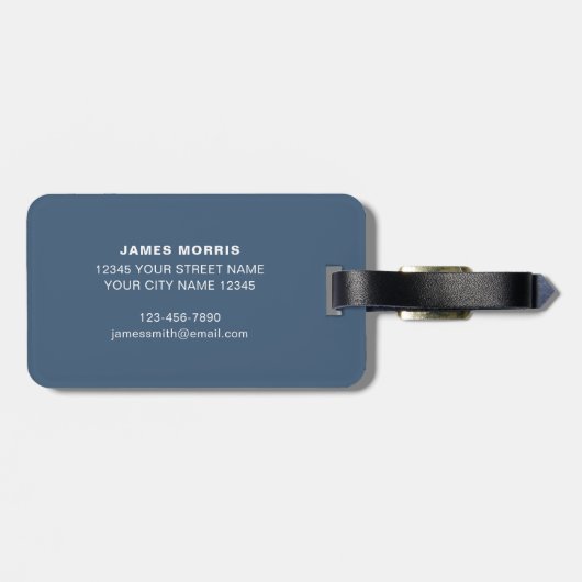 モノグラムパーソナライズされたセイボートレーシンググレー ラゲッジタグ (裏面横)