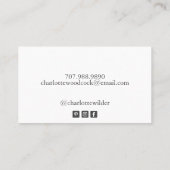 モノグラムパーソナライズされたタイポグラフィ通話カード 名刺 (裏面)