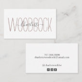 モノグラムパーソナライズされたタイポグラフィ通話カード 名刺 (正面/裏面)