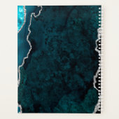 モノグラムパーソナライズされたティール(緑がかった色)銀瑪瑙2025 プランナー手帳 (裏面)