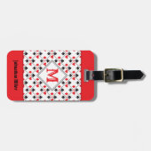 モノグラムパーソナライズされたトランプのポーカー遊のカードスーツ ラゲッジタグ (正面横)