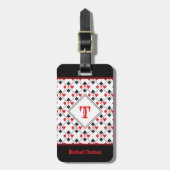 モノグラムパーソナライズされたトランプのポーカー遊のカードスーツ ラゲッジタグ (正面縦)