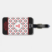 モノグラムパーソナライズされたトランプのポーカー遊のカードスーツ ラゲッジタグ (裏面横)