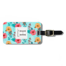 モノグラムパーソナライズされたトロピカルフローラビーチ