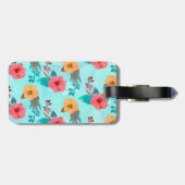 モノグラムパーソナライズされたトロピカルフローラビーチ ラゲッジタグ (裏面横)