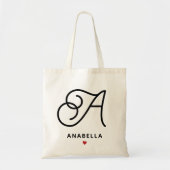 モノグラムパーソナライズされたトートバッグ、女性のためのギフト トートバッグ (正面)
