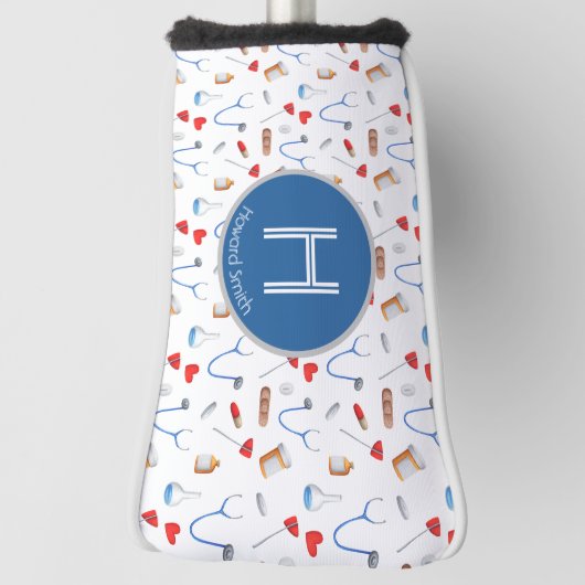 モノグラムパーソナライズされたドクターインストゥルメント ゴルフヘッドカバー (回転90)